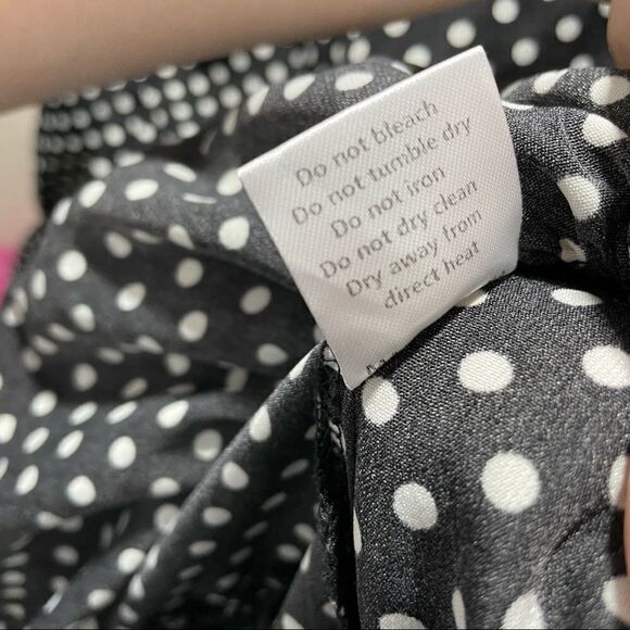𝅺nwot [12] SAINT GENIES One-Shoulder Black & White Polka Dot Ruffle Mini Dress - Picture 3 of 6